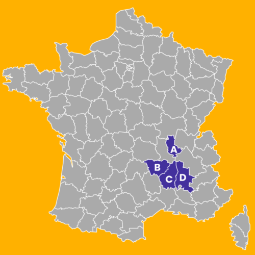 Où situez-vous le département du Rhône (69) ? 