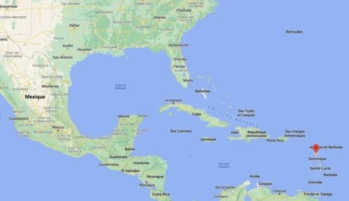 Carte de la localisation de la Guadeloupe