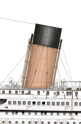 Combien d’énormes cheminées se dressent sur le paquebot Le Titanic ? 