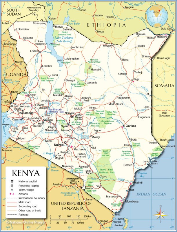 Quel océan borde les côtes du Kenya ? Carte du Kenya