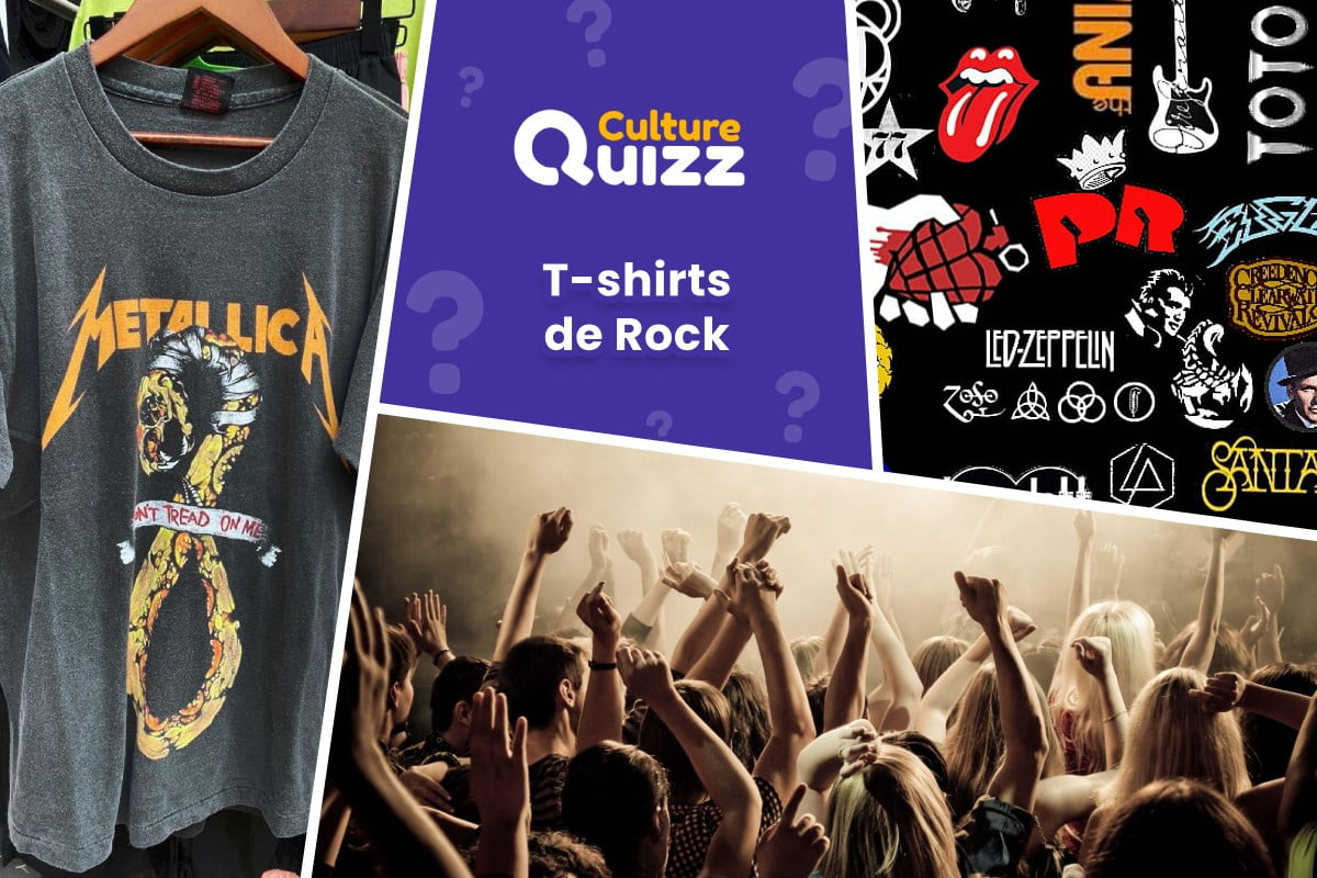 Quiz - Identifiez les groupes de Rock à partir de t-shirts iconiques - Identifiez de célèbres groupes de rock grâce à des t-shirts aux logos et dessins iconiques