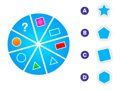 Quelle forme faut-il ajouter à cette roue pour suivre la logique ? Compléter cette suite logique