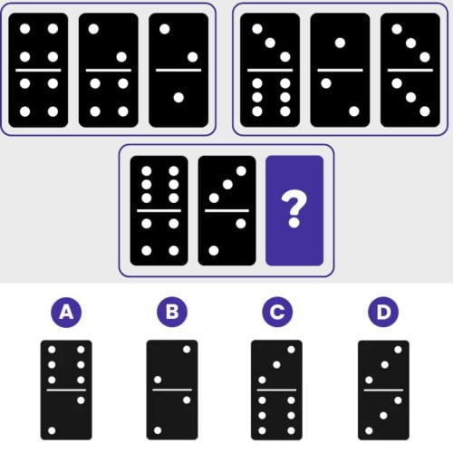 Quel est le domino manquant pour suivre la logique ? 