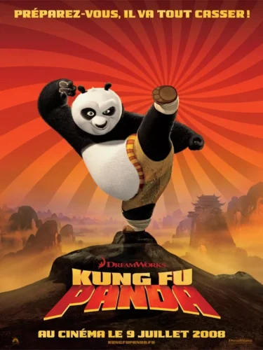 Quel est le nom du personnage principal de la saga de films d'animation Kung Fu Panda ? 
