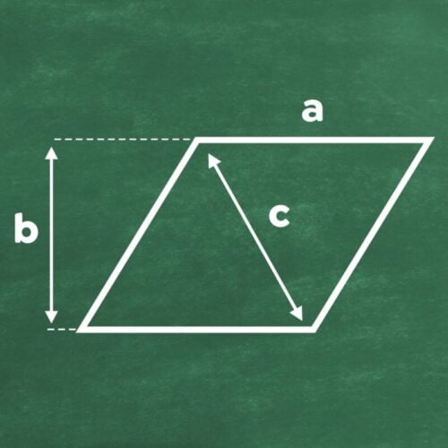 Quelle est l'aire de la surface d'un losange régulier dont le côté a = 6 cm, b = 4 cm et c = 5 cm ? 