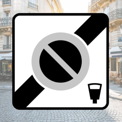 Ce panneau indique la fin d'un stationnement à disque. Vrai ou faux ? Panneau stationnement