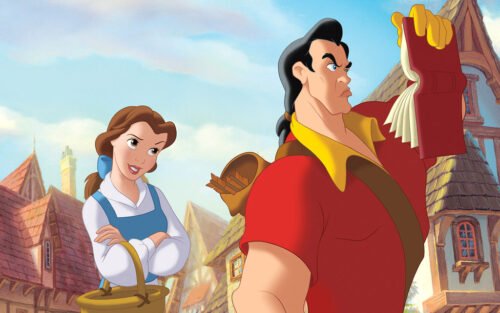 Dans La Belle et la Bête, qui est l’homme musclé pour lequel Belle repousse les avances ? 