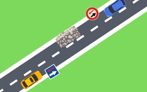 Lequel des 2 véhicules doit céder le passage à l'autre ? 