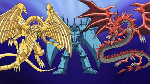 Dans le dessin animé Yu-Gi-Oh!, que représentent Slifer le Dragon du Ciel, Obelisk le Tourmenteur et Le Dragon Ailé de Râ ? 