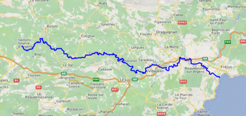 Quel fleuve traverse le département du Var sur 115 kilomètres et se jette dans la Méditérranée à Fréjus ? 