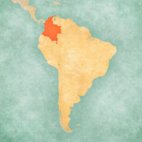 Quel est le pays d’Amérique du Sud représenté en orange sur l’image ? 