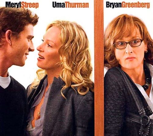 Quel est le nom du film associé à cette image avec Meryl Streep et Uma Thurman : “Petites confidences à ____” ? 