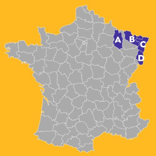 Lequel de ces départements correspond au Haut-Rhin (68) ? 