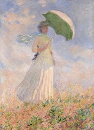 Qui a peint la célèbre peinture nommée Essai de figure en plein air : femme à l'ombrelle tournée vers la droite ? 