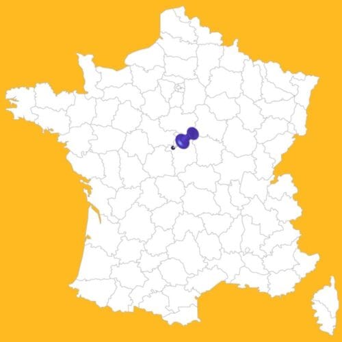 Quelle ville de France correspond au point sur cette carte ? 