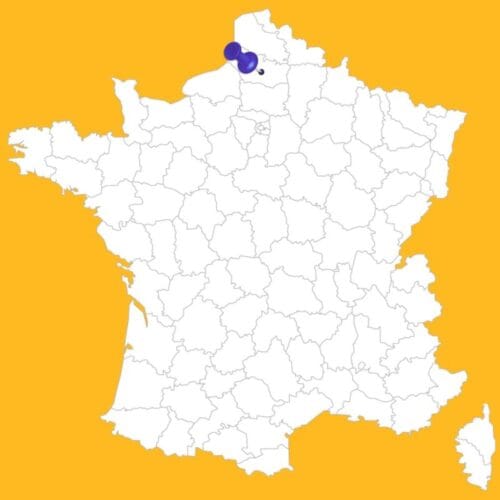 Quelle ville de France est associée à cet emplacement de la carte ? 