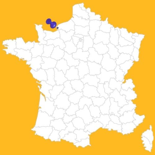 Quelle est la ville française associée au point sur la carte ? 