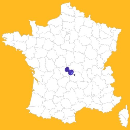 A quelle ville correspond le point sur la carte de France ? 