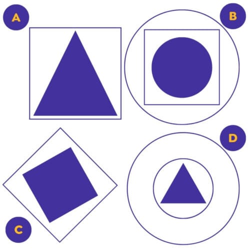 Laquelle de ces formes ne suit pas la même logique que les 3 autres ? 
