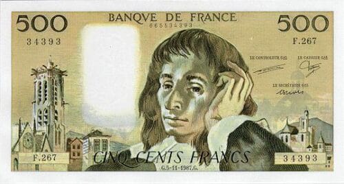 Quelle personnalité se trouvait sur les billets de 500 nouveaux francs en circulation de 1959 à 1997 ? 