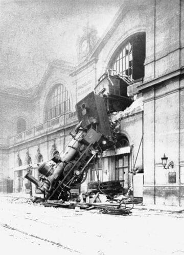 Dans quelle gare a été prise cette célèbre photographie d'un accident de train daté d'octobre 1895 ? 