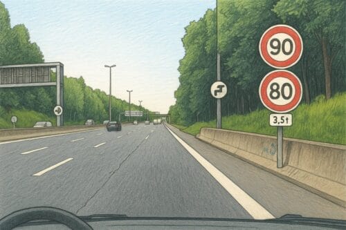 Quelle est la vitesse maximale d'un jeune conducteur avec 1 an de permis de conduire sur cette voie ? 
