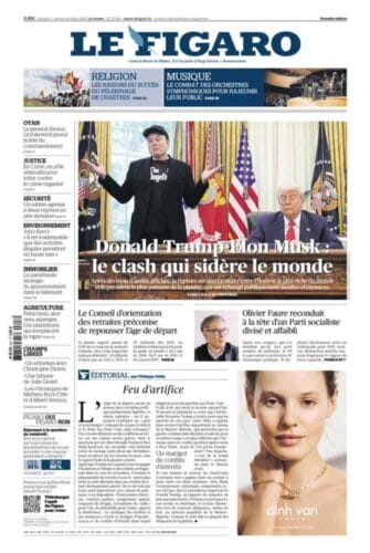 Quelle est la thématique du supplément dont les pages sont couleur rose saumon dans le journal Le Figaro ? 