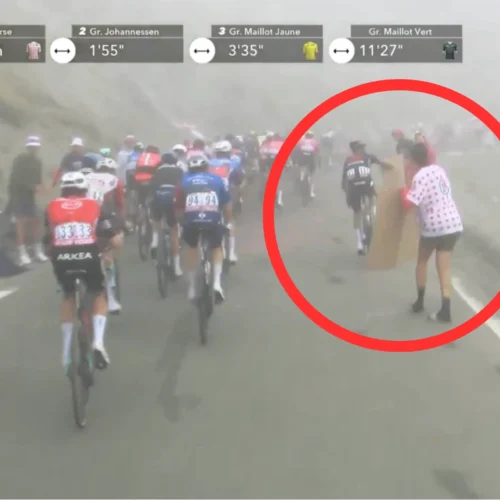 Quel cycliste français du Tour de France 2025 a arraché une pancarte à un spectateur pour se protéger du froid ? 