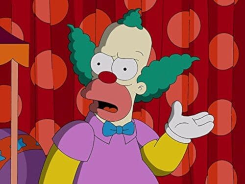 Quel est le nom du clown cynique de la série Les Simpson ? 