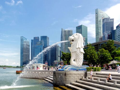 Quel est le nom de cette statue emblématique de Singapour ? 