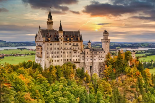Dans quel pays se trouve ce château situé sur un éperon rocheux ? 