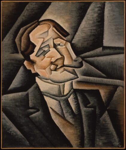 Quel peintre a réalisé cette toile cubiste d'un homme avec une pipe ? 