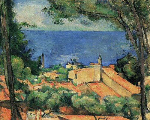 Qui a réalisé la peinture nommée L'Estaque aux toits rouges ? 