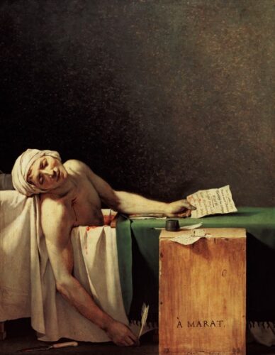 Quel artiste a réalisé le célèbre tableau nommé La mort de Marat ? 