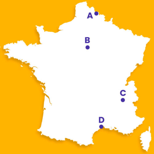 Quel point de la carte correspond à la ville d’Échirolles ? 