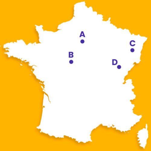 Quel point de la carte correspond à la ville de Malakoff ? 