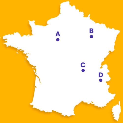 Quel point de la carte correspond à la ville de Saint-Dizier ? 