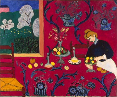 Quel peintre a réalisé la peinture “La desserte rouge” ? 