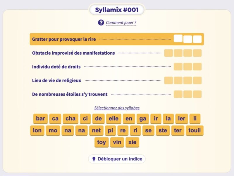 Syllamix : votre nouveau jeu quotidien