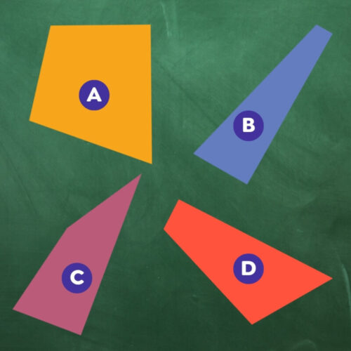 Il est possible de créer un carré à l'aide de 3 des 4 formes, quelle forme n'est pas utilisée ? 