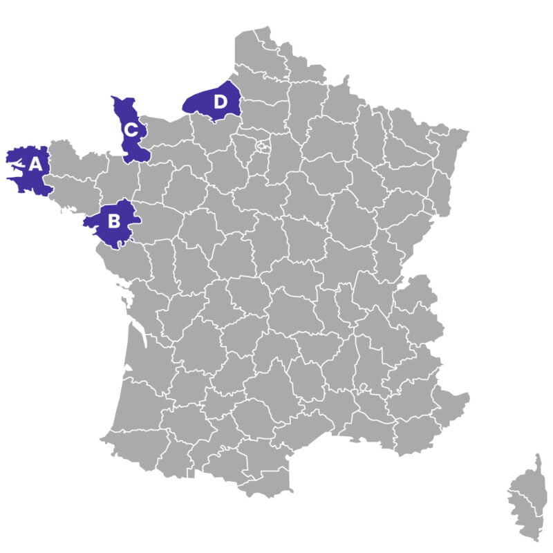 Lequel de ces départements est le Finistère ?