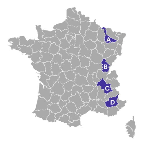 Lequel de ces départements est l’Isère ?