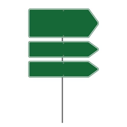 Que signifie un panneau de direction de couleur vert ? 