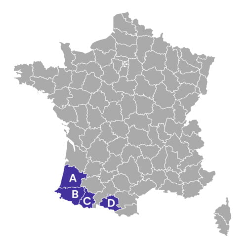 Lequel de ces départements représente les Pyrénées-Atlantiques ?